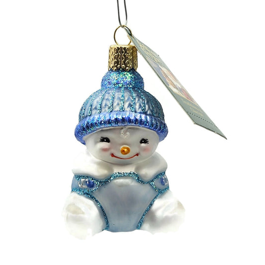 Snow Baby Boy Old World Christmas Blue First Holiday Tree Ornament OWC 24190