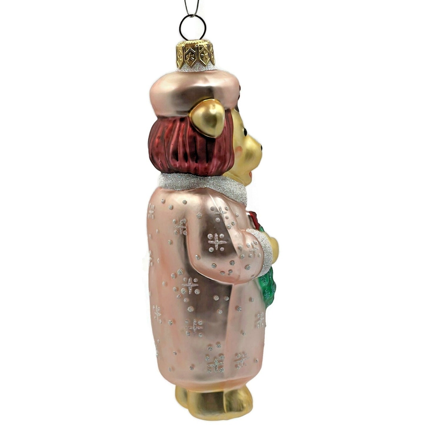Patricia Breen Mama Bear Pink Holding Holly Wreath Christmas Tree Ornament
