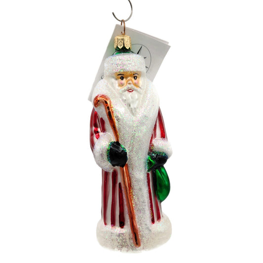 Christopher Radko Mini Russian Striped Santa Claus Christmas Ornament 98-170-0