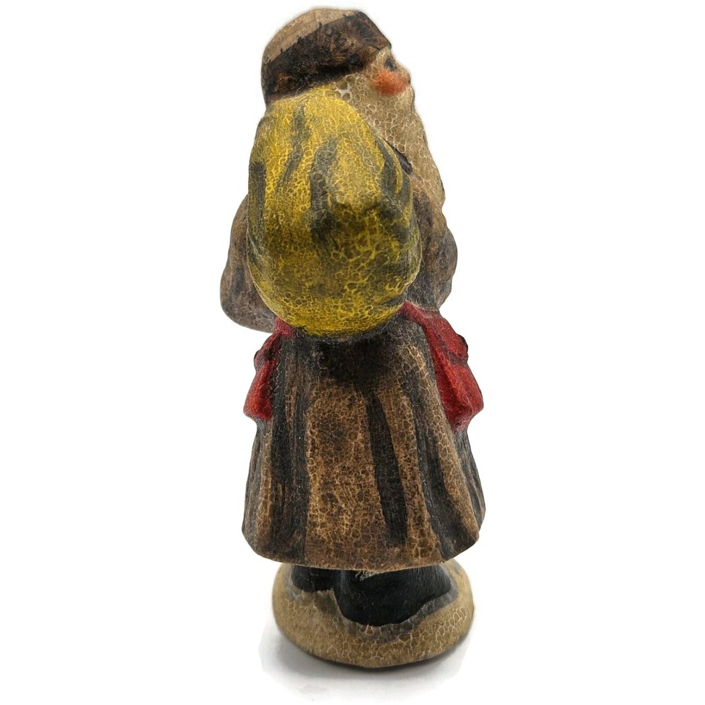 Vaillancourt Belsnickel in Brown Coat with Switches Stick Christmas Chalkware