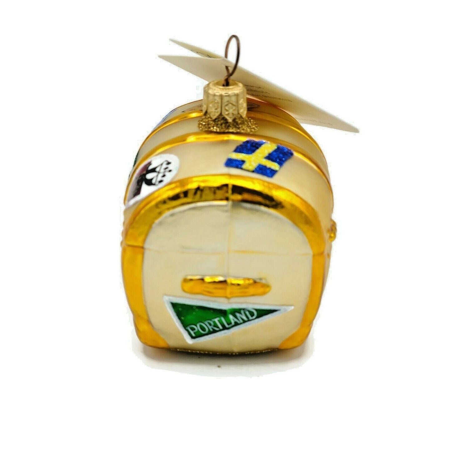 Patricia Breen Bon Voyage Gold Portland Green Triangle Christmas Ornament CATZ