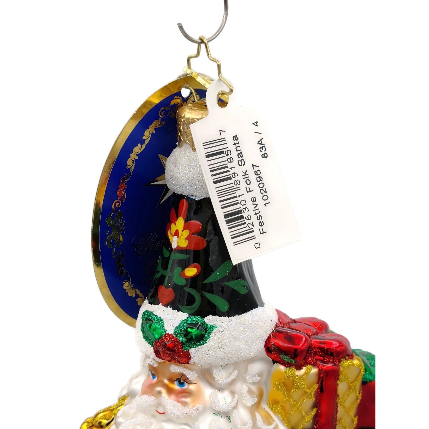 Christopher Radko Festive Folk Santa Claus Christmas Holiday Ornament 1020967