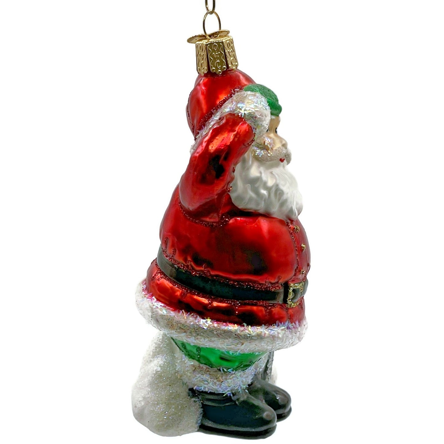 Shoveling Santa Claus Red Winter Old World Christmas Holiday Tree Ornament OWC