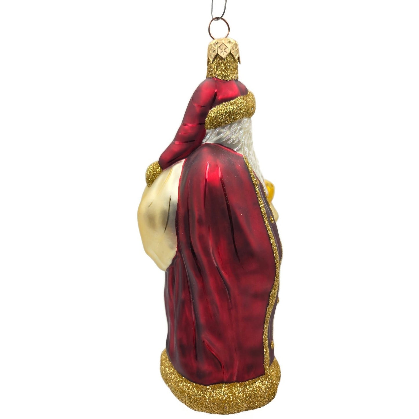 Patricia Breen Jordan Santa Claus Bordeaux Gold Christmas Holiday Tree Ornament