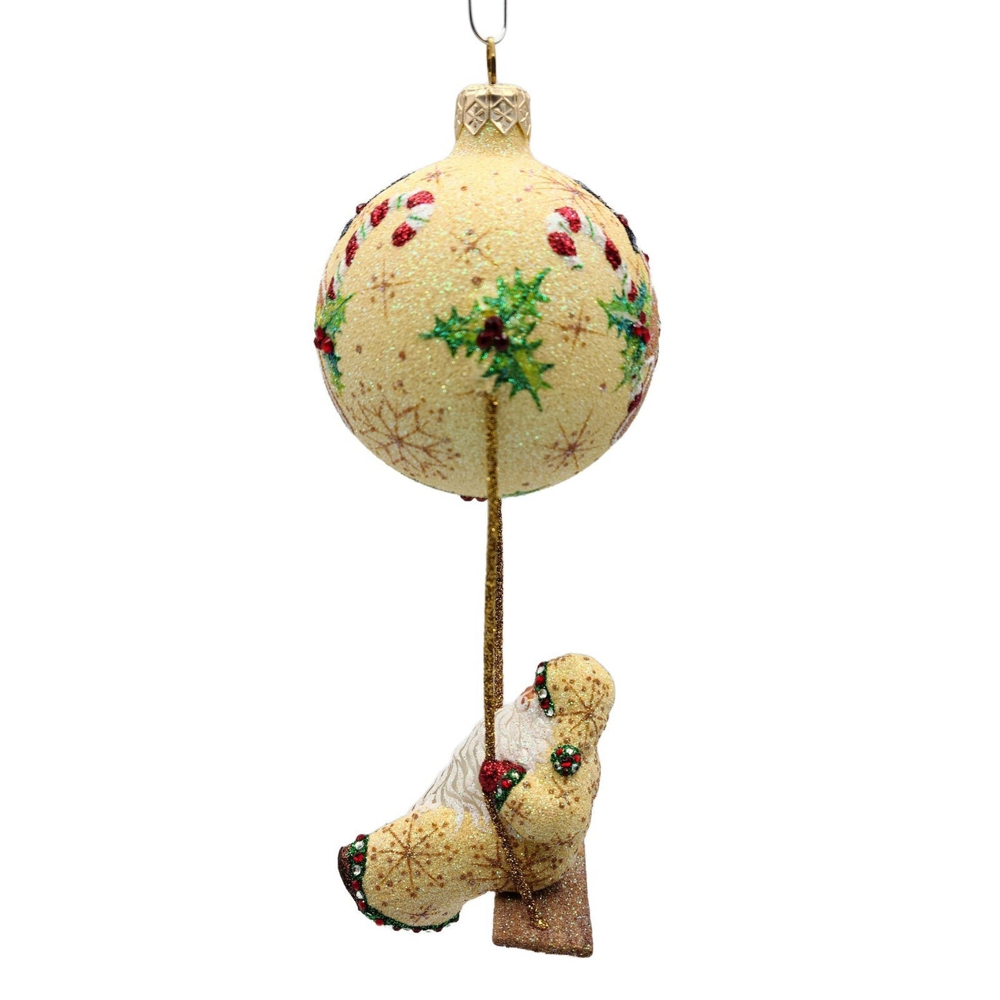 Patricia Breen Swing Time Gingerbread Santa Claus Candy Christmas Tree Ornament