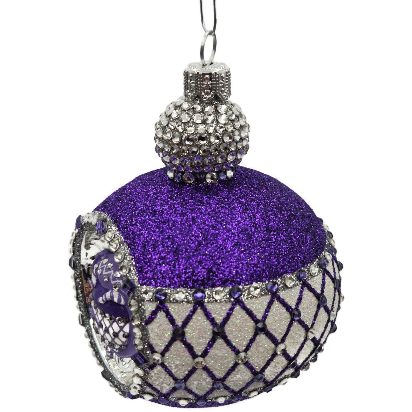 Patricia Breen Anniversary Reflector Purple Glitter Chameleon Christmas Ornament