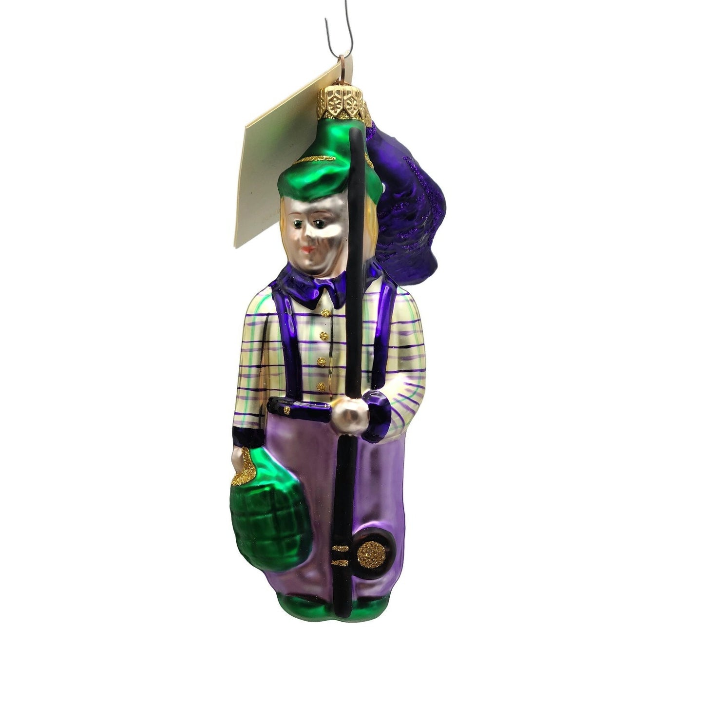 Patricia Breen Fisherboy and Fish Purple Summer Nautical Christmas Tree Ornament