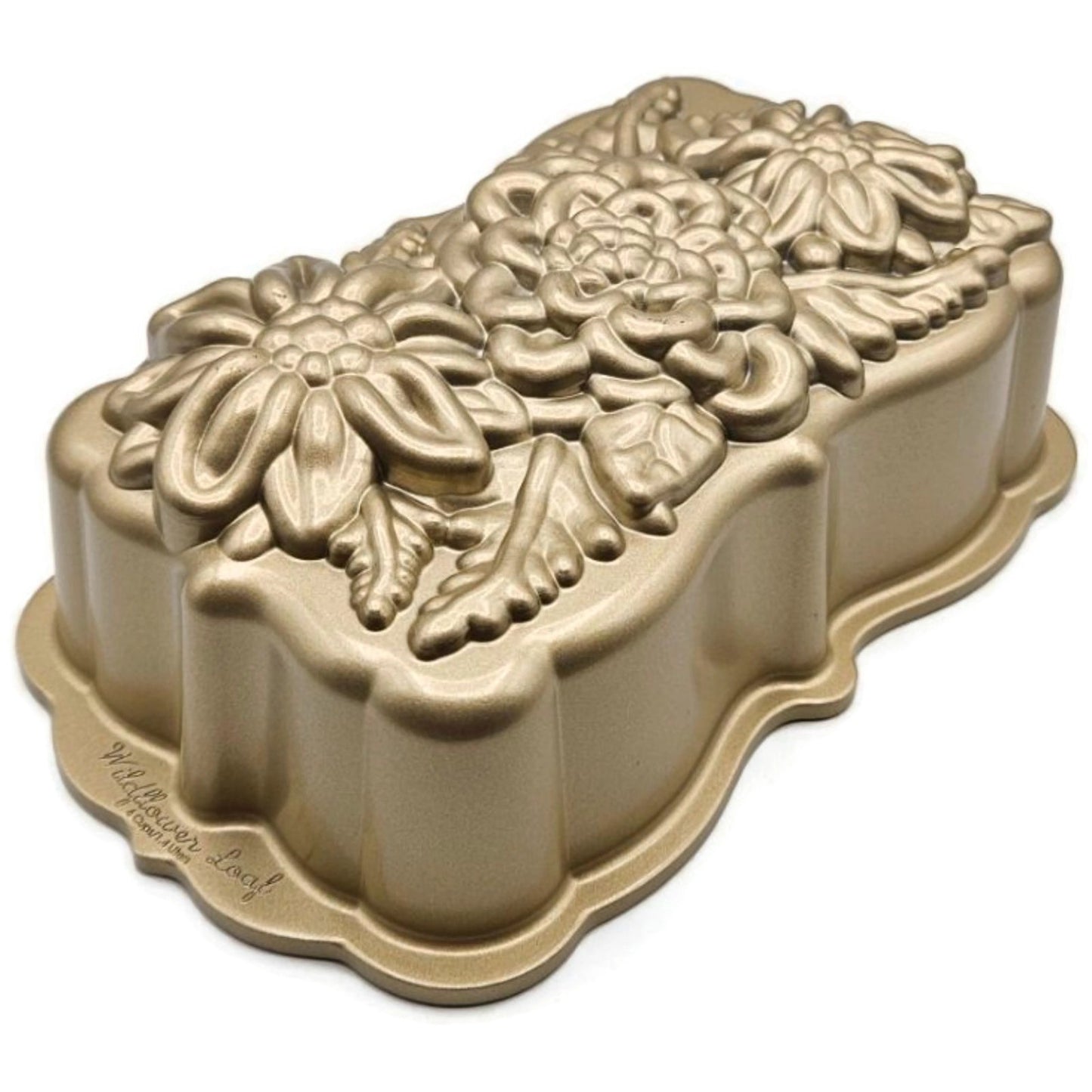 Wildflower Loaf Cake Pan 6 Cup Heavy Cast Gold Williams Sonoma Nordic Ware