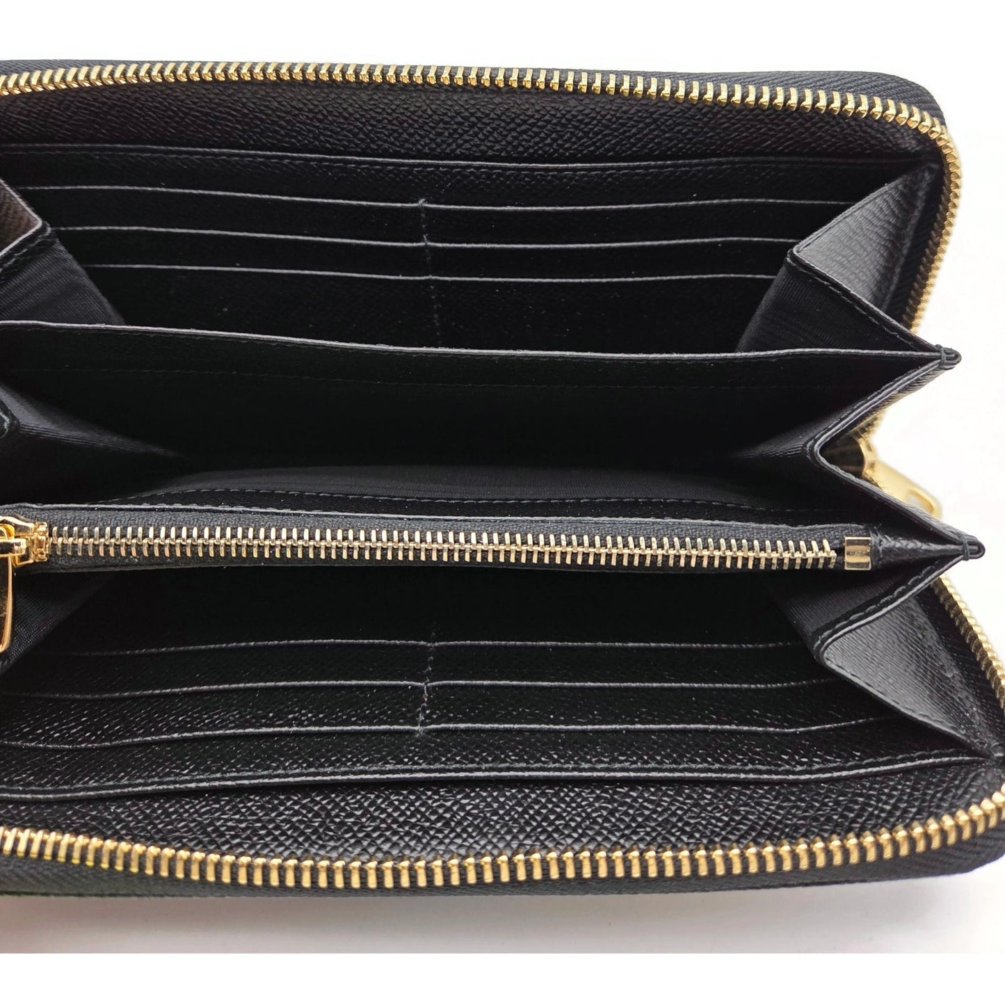 Dolce & Gabbana Black Leather Gold Zip Around Wallet Nutcracker King Stars Royal