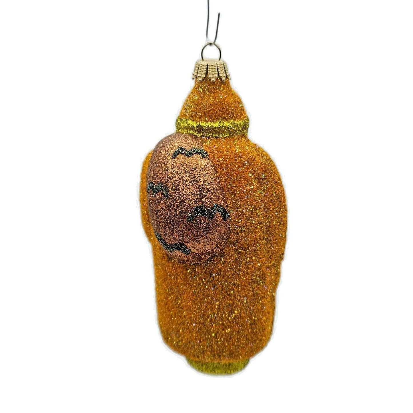 Larry Fraga Santa Claus Orange Black Bats Glittered Fall Christmas Tree Ornament