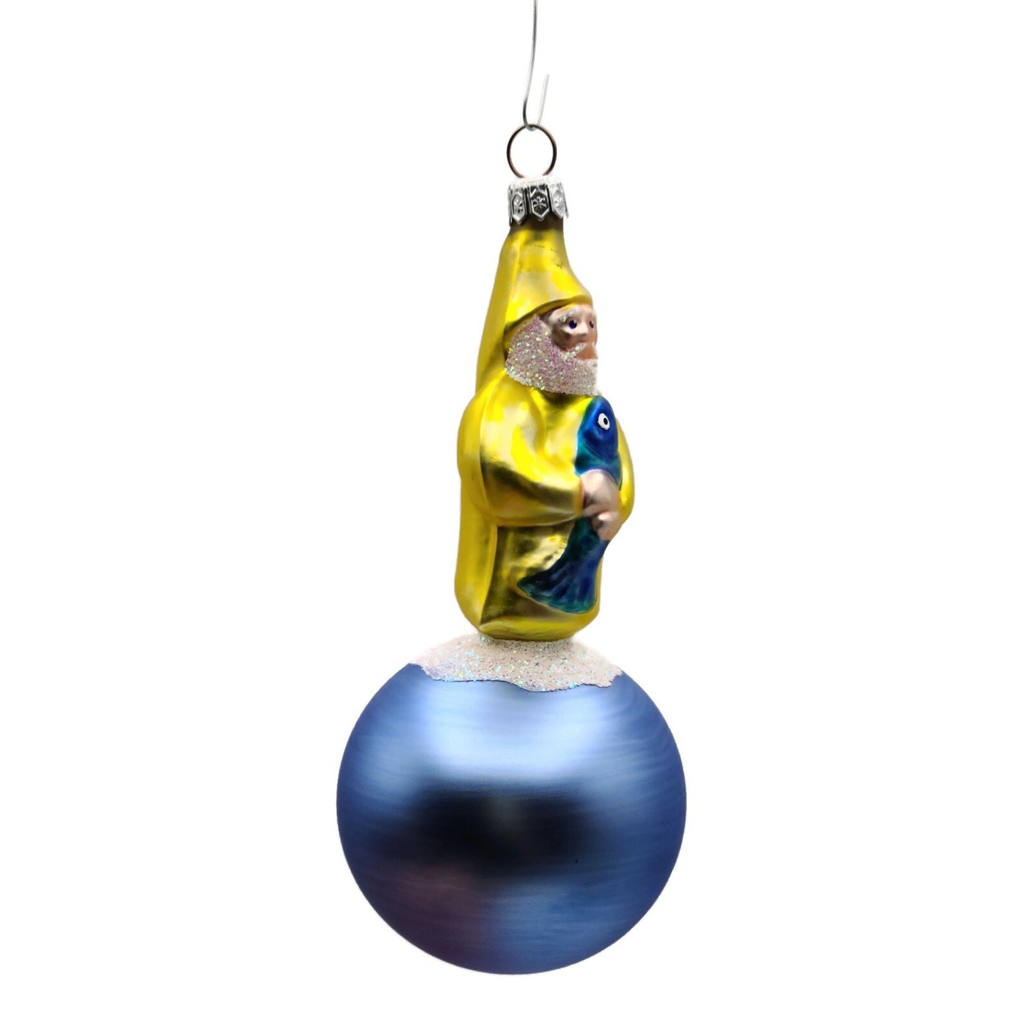 Patricia Breen Marinista Santa Matte Ball Fishing Nautical Christmas Ornament
