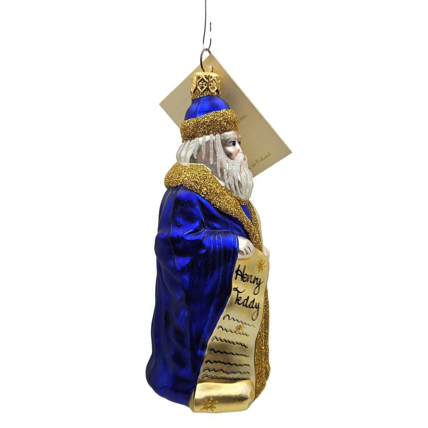 Patricia Breen Making His List Blue Two Names Santa Claus Christmas Ornament