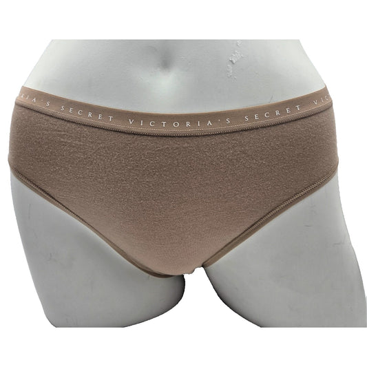 Victorias Secret Panties Underwear Medium High Leg Brief Beige Cotton Women