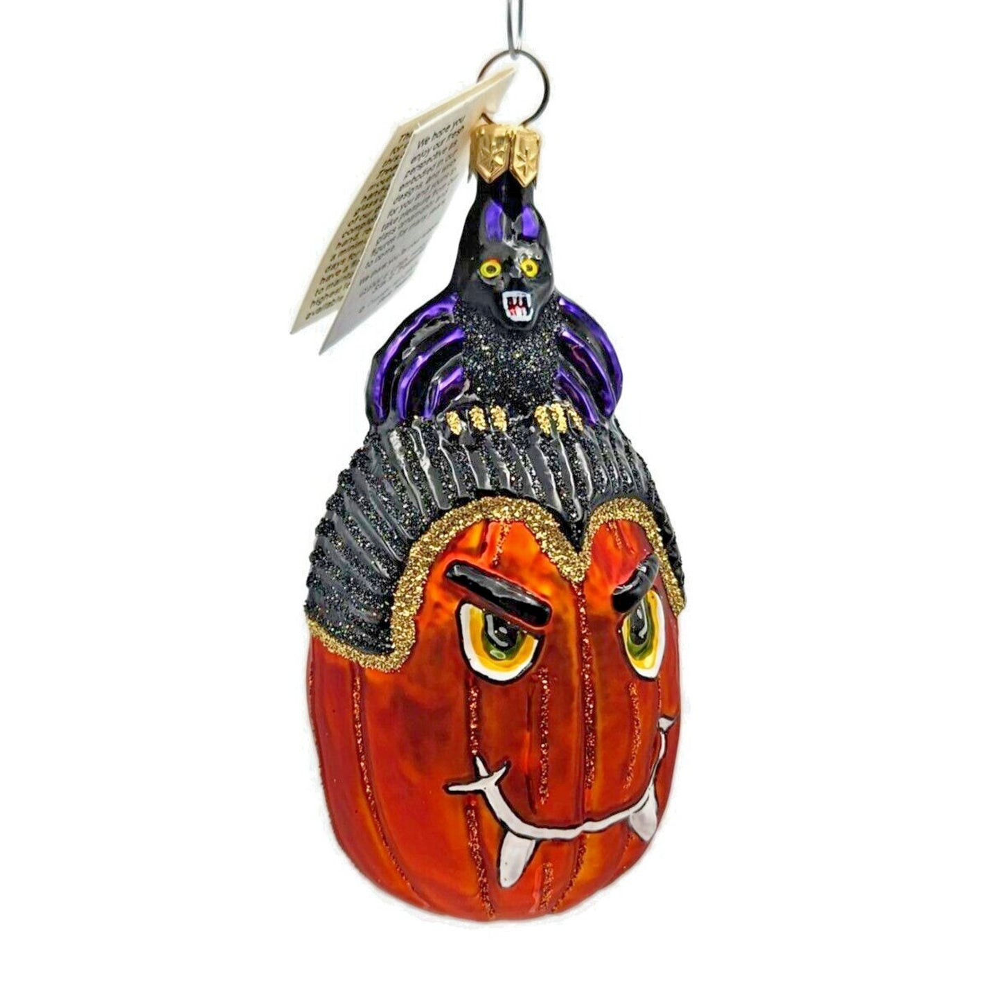 Slavic Treasures Count Pumpkula Bat Orange Halloween Christmas Ornament 00-275-A