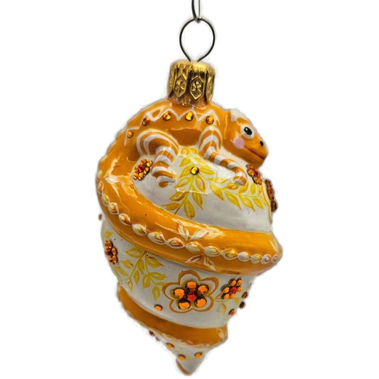 Patricia Breen Topping Chameleon Zalipie Persimmon Fall Christmas Tree Ornament