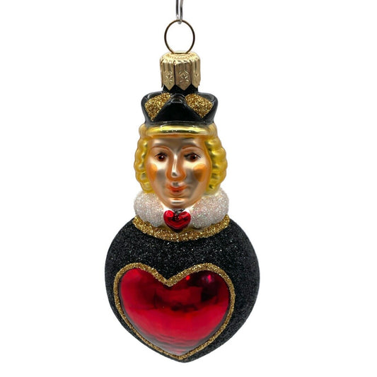 Patricia Breen Miniature Queen of Hearts Black Shiny Heart Valentines Ornament