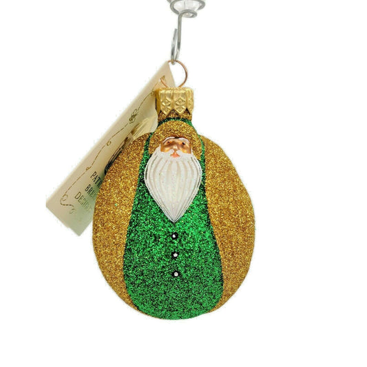 Patricia Breen Santa Ladybug Green Gold Glittered Insect Spring Holiday Ornament