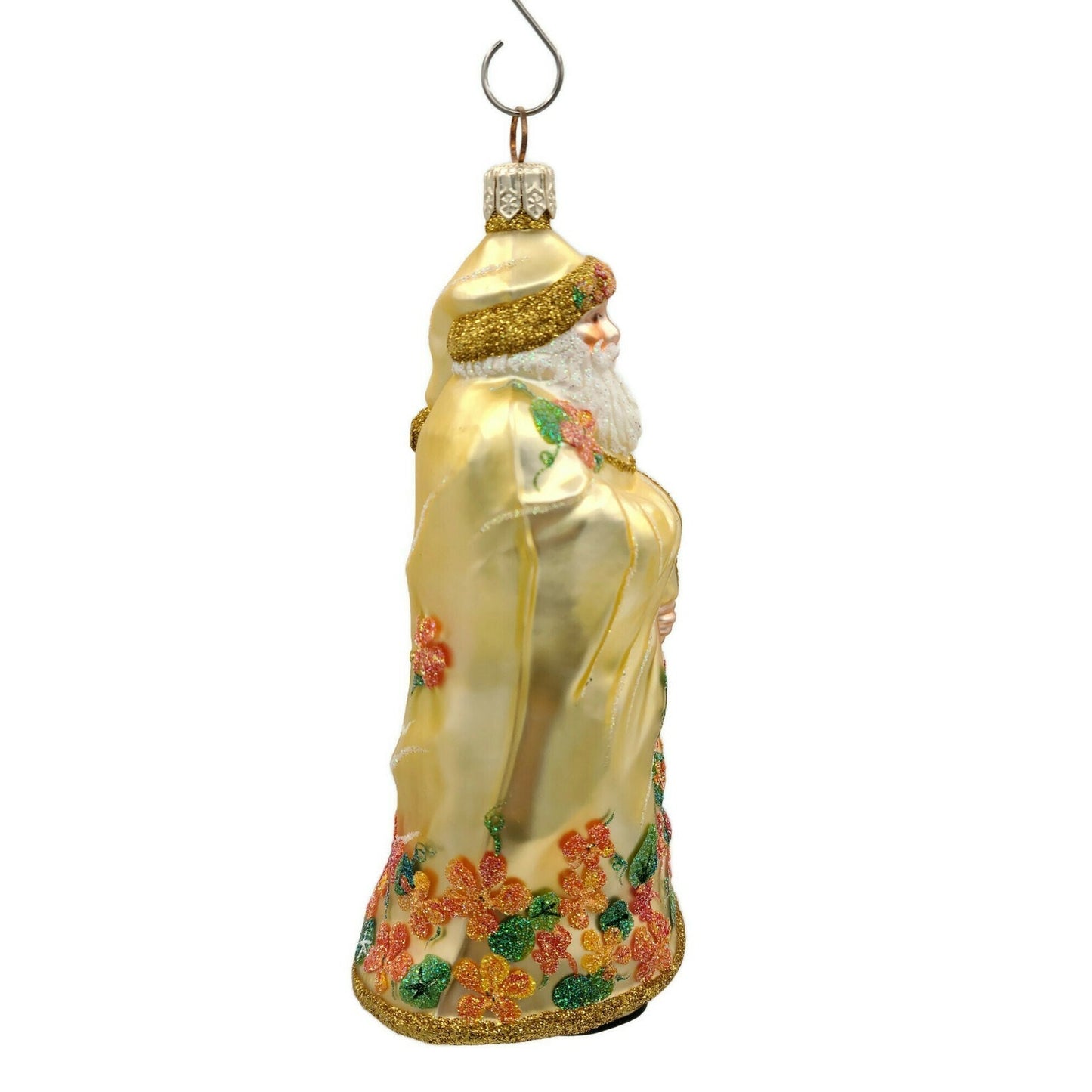 Patricia Breen Redoute Santa Nasturtiums Gold Floral Spring Holiday Ornament
