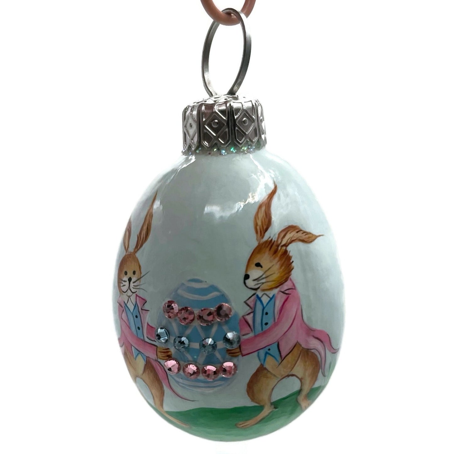 Patricia Breen Miniature Egg Courtly Rabbits Easter Holiday Christmas Ornament