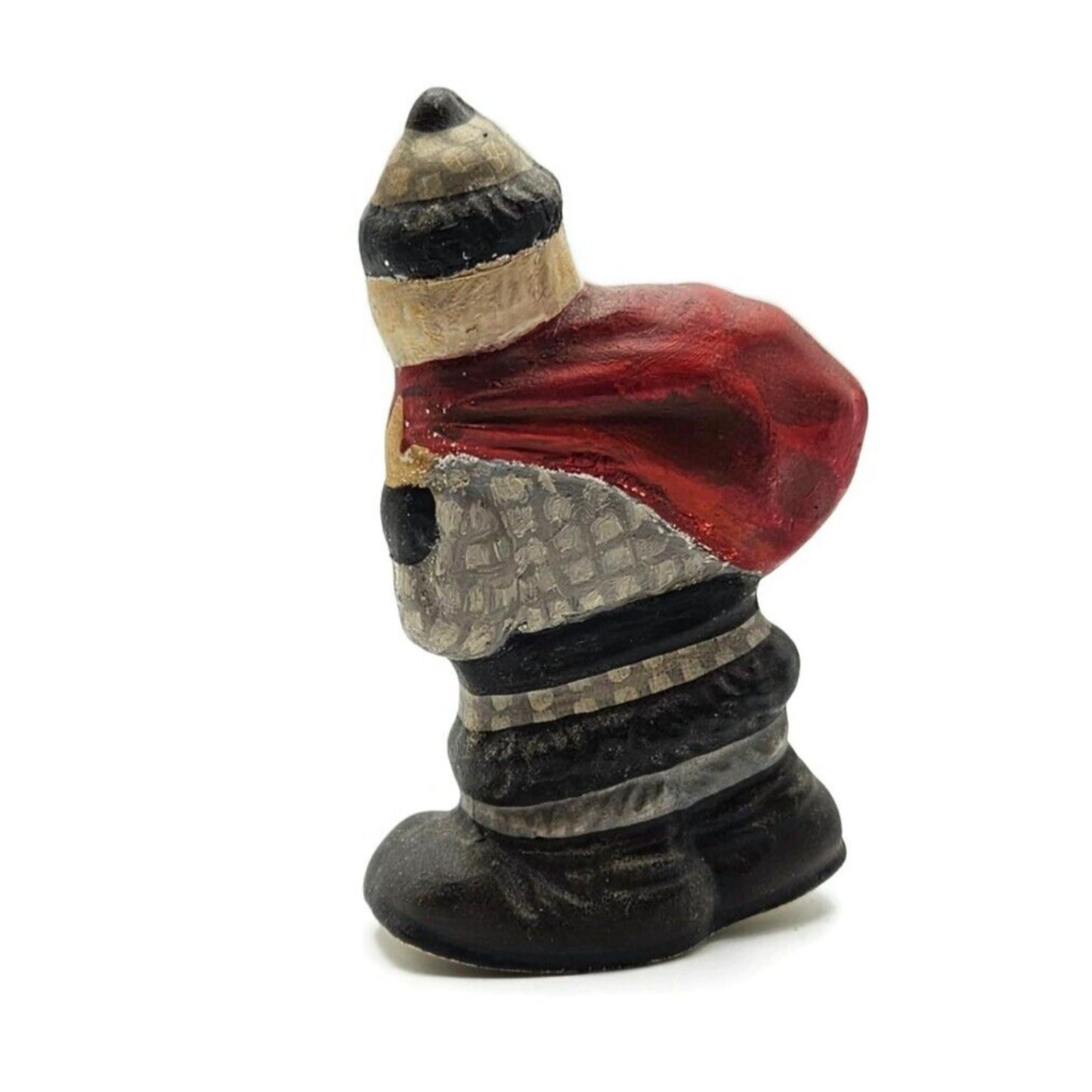 Vaillancourt Grey Father Christmas Rocker Chalkware Folk Art Holiday Figurine