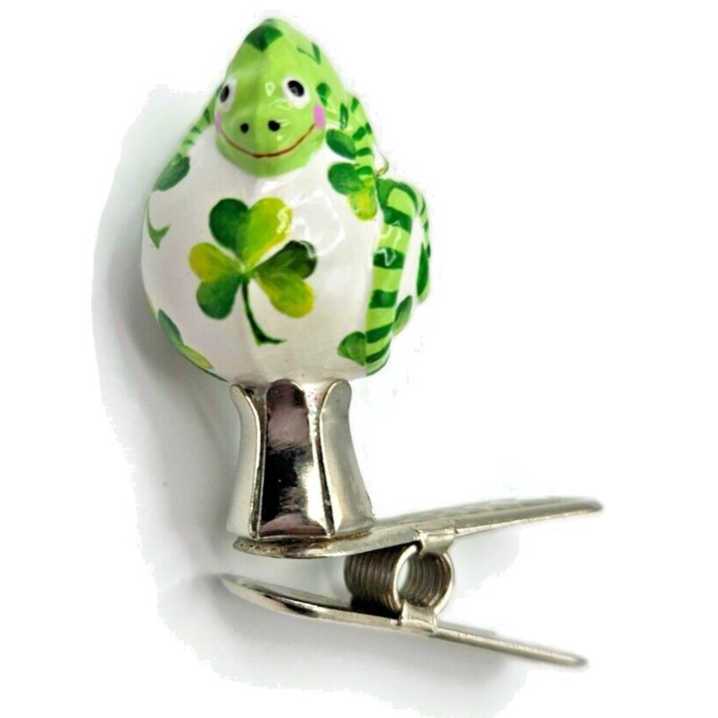 Patricia Breen Petite Miniature Chameleon Lucky Shamrock Christmas Clip Ornament
