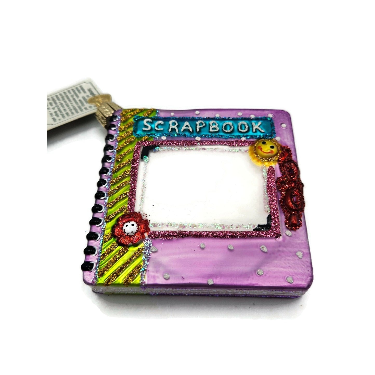 Old World Christmas Scrapbook Dotted Christmas Holiday Tree Ornament OWC 32371