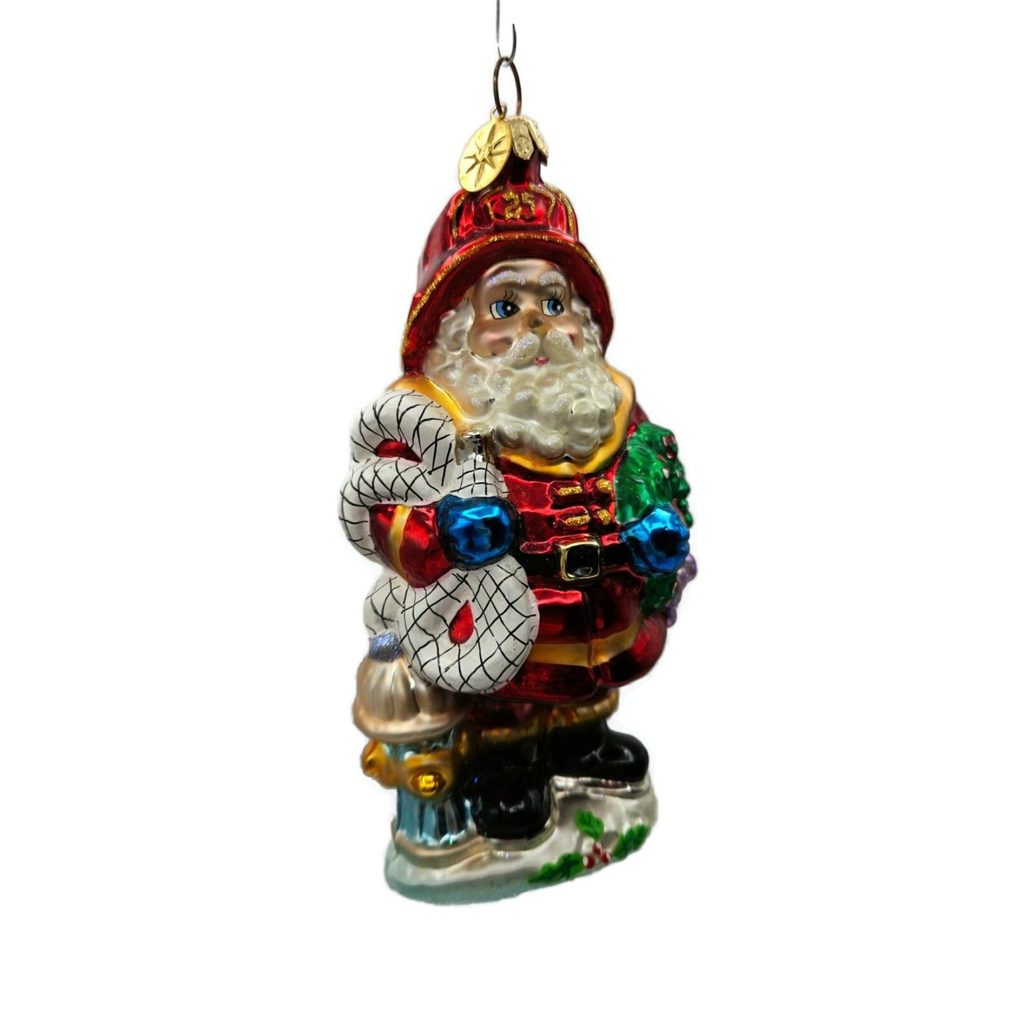 Christopher Radko Red Hot Fireman Santa Claus Christmas Tree Ornament 01-0768-0