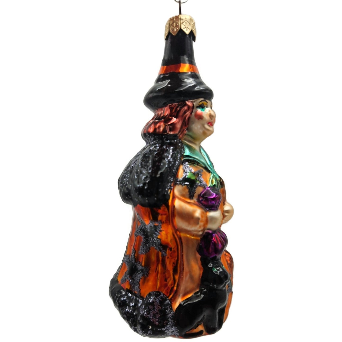 Christopher Radko Witch Orange Stars Dress Halloween Christmas Tree Ornament