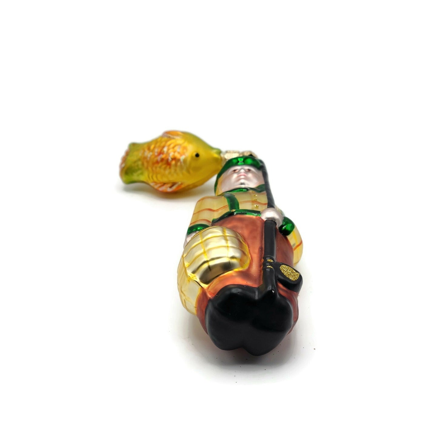 Patricia Breen Fisherboy and Fish Autumnal Fall Fishing Christmas Tree Ornament