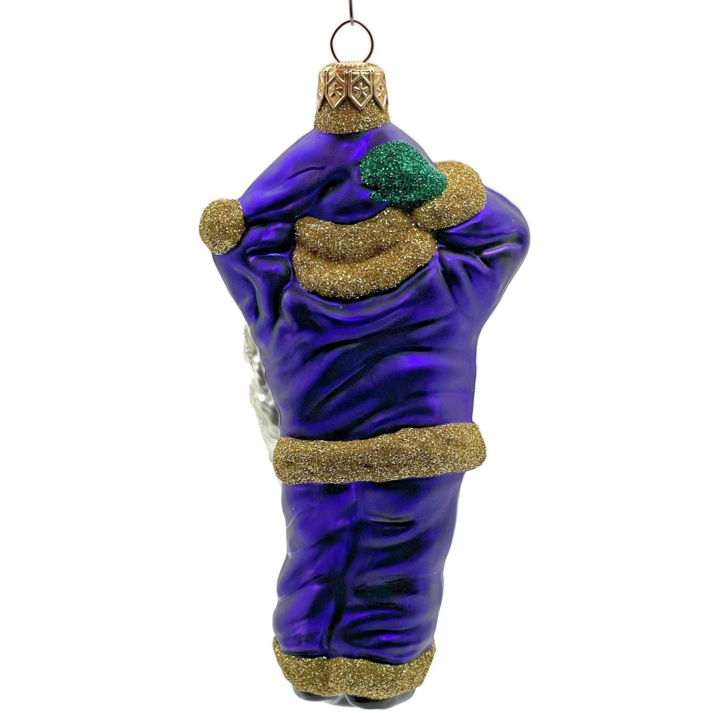 Patricia Breen Hold Onto Your Hat Purple Santa Claus Christmas Tree Ornament