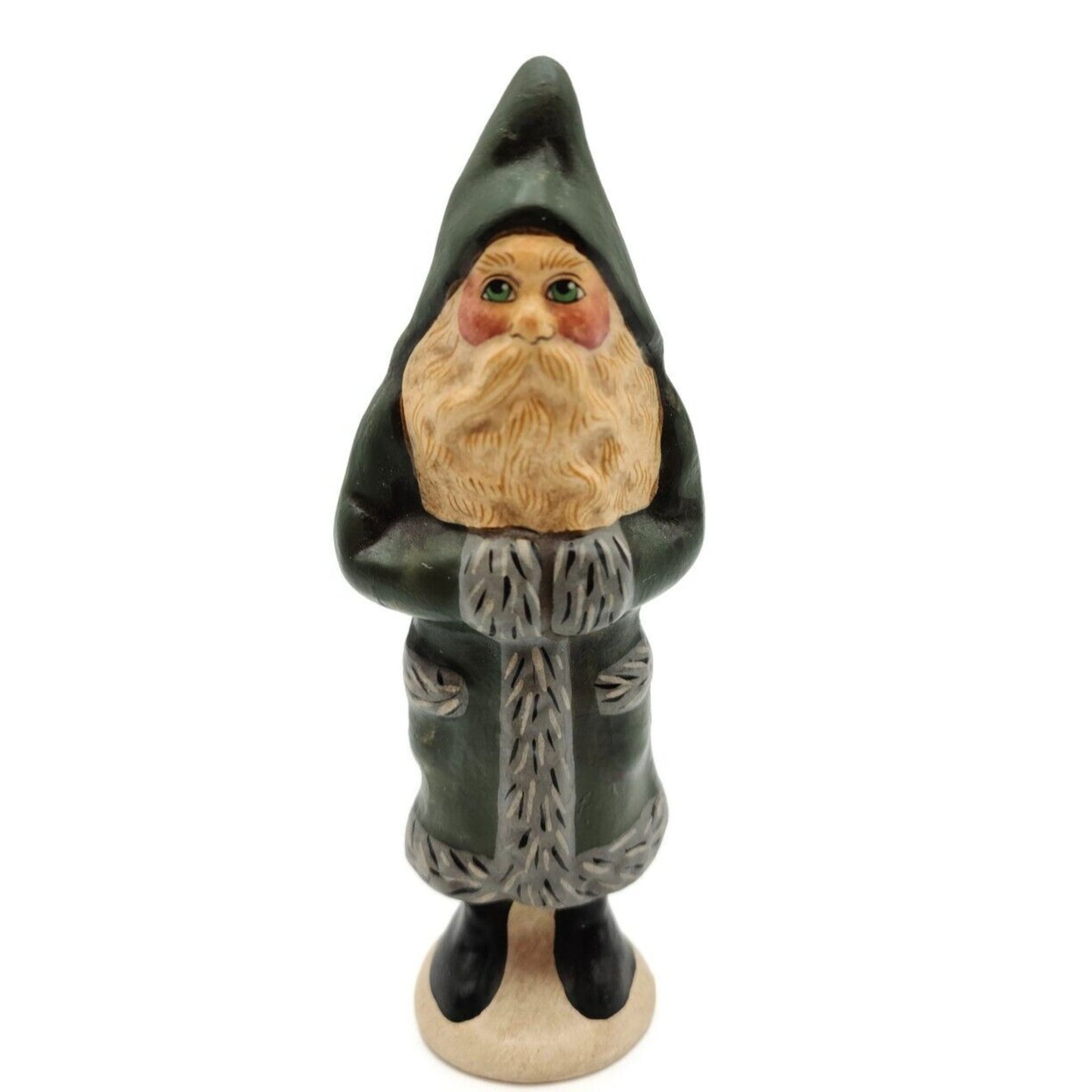 Vaillancourt Belsnickel with Green Coat Tammy Lajoie Signed Chalkware Figurine