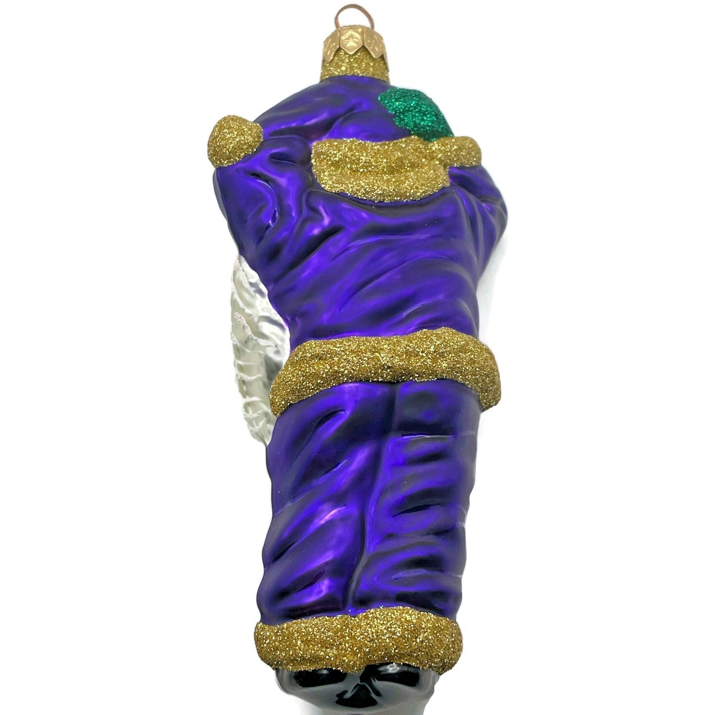 Patricia Breen Hold Onto Your Hat Purple Santa Claus Christmas Tree Ornament
