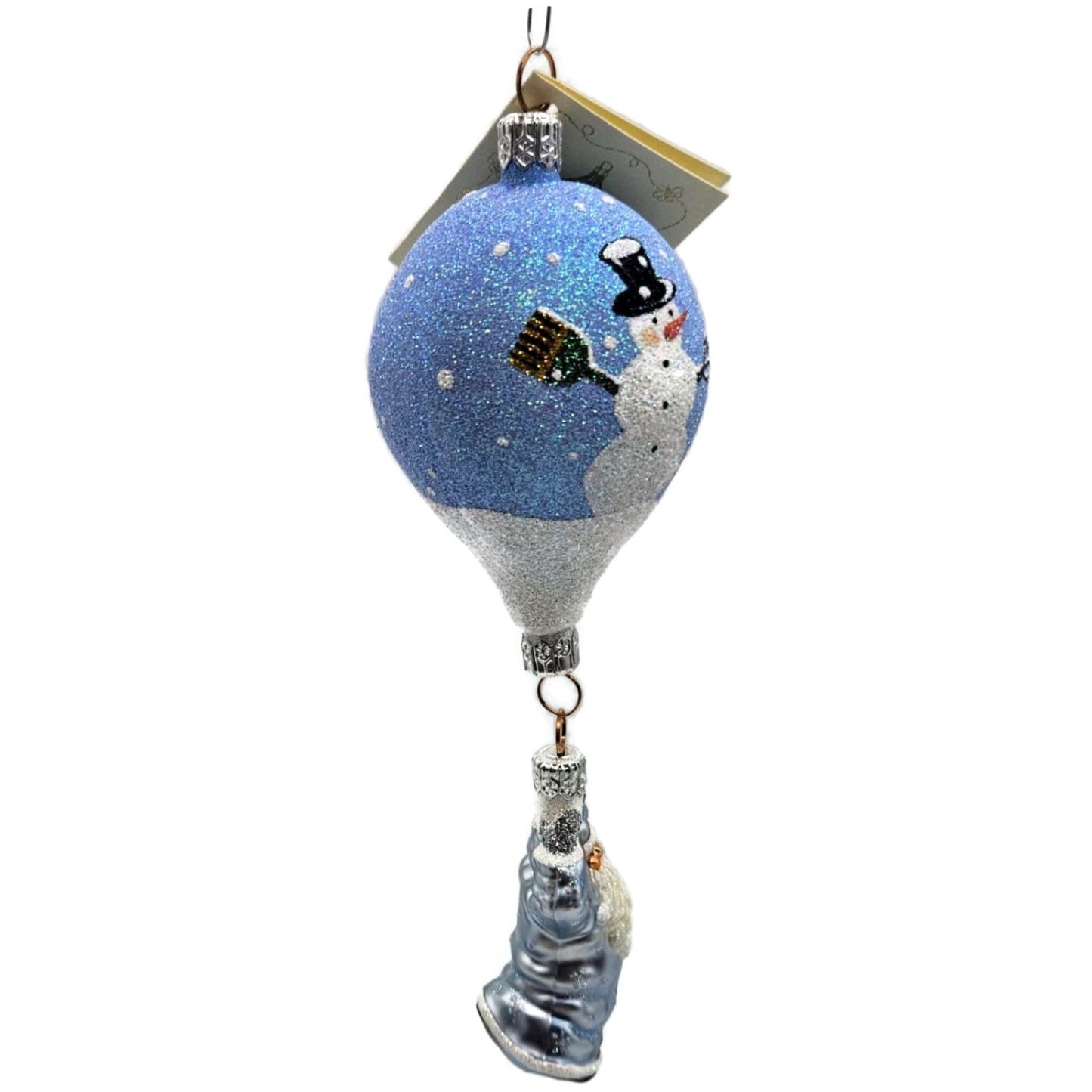 Patricia Breen Into the Blue Santa Claus Snowman Balloon Christmas Tree Ornament
