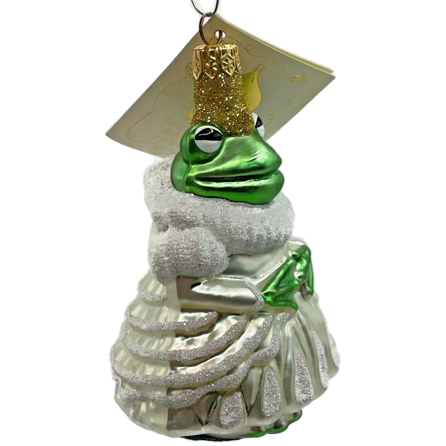 Patricia Breen Frog Queen White Glittered Gown Spring Christmas Tree Ornament