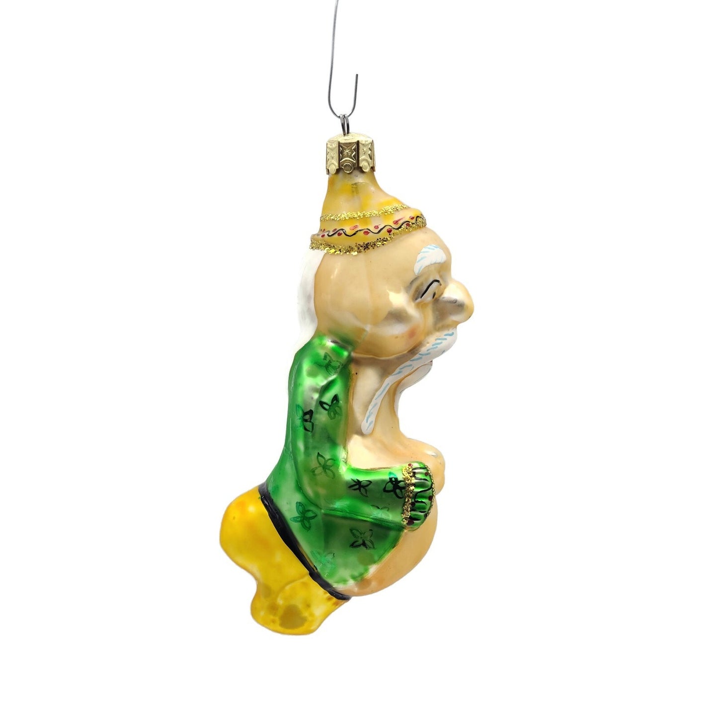 Christopher Radko Fu Manchu Blown Glass Christmas Holiday Tree Ornament 91-011-0
