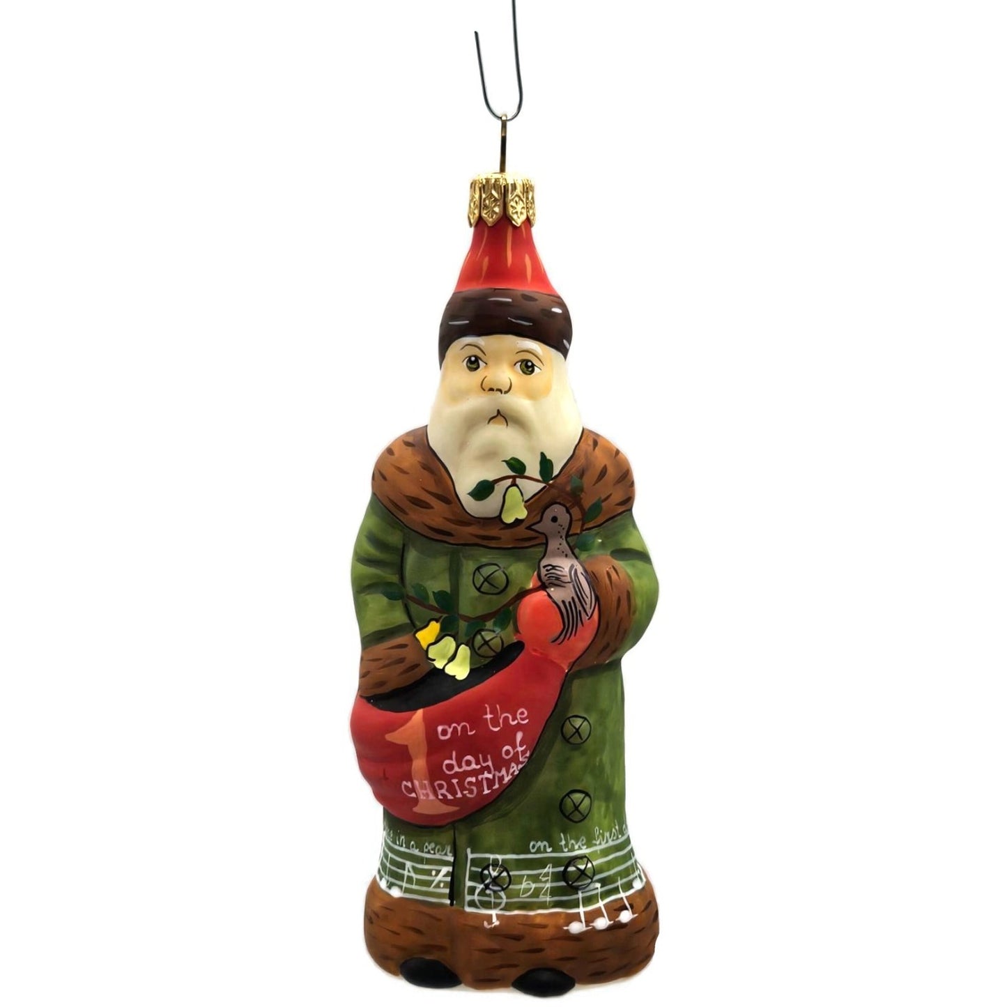 Vaillancourt Twelve Days of Christmas Santa Claus Folk Art Christmas Ornament