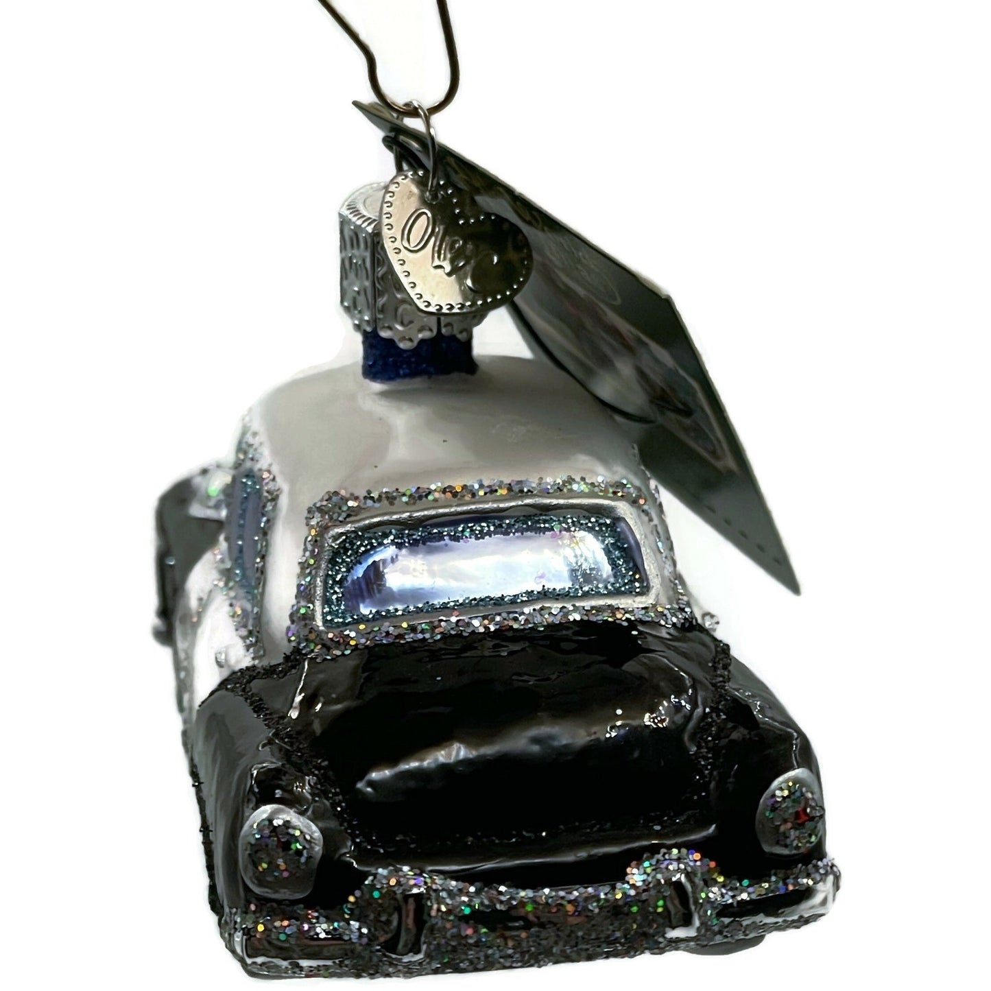 Police Car Ornament OWC Black White Old World Christmas Holiday Tree Decoration