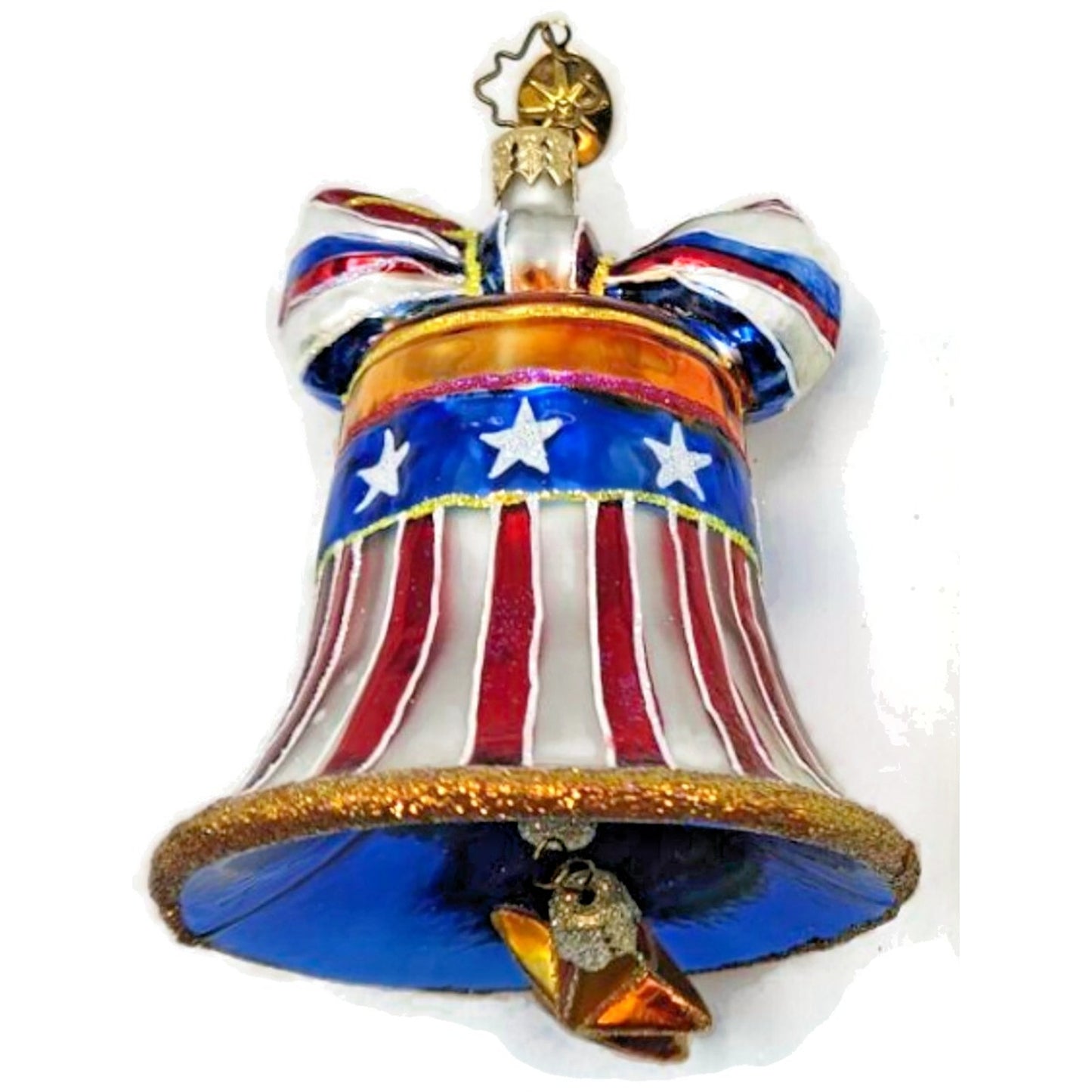 Christopher Radko Freedom Rings Patriotic Bell USA Christmas Ornament 01-0955-0