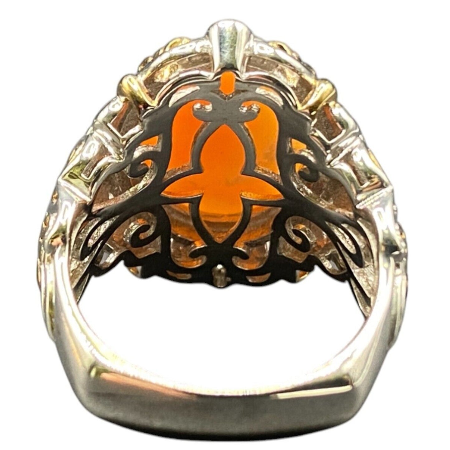 Gems En Vogue II Jewelry Set Italian Shell Cameo Flower Necklace Earrings Ring