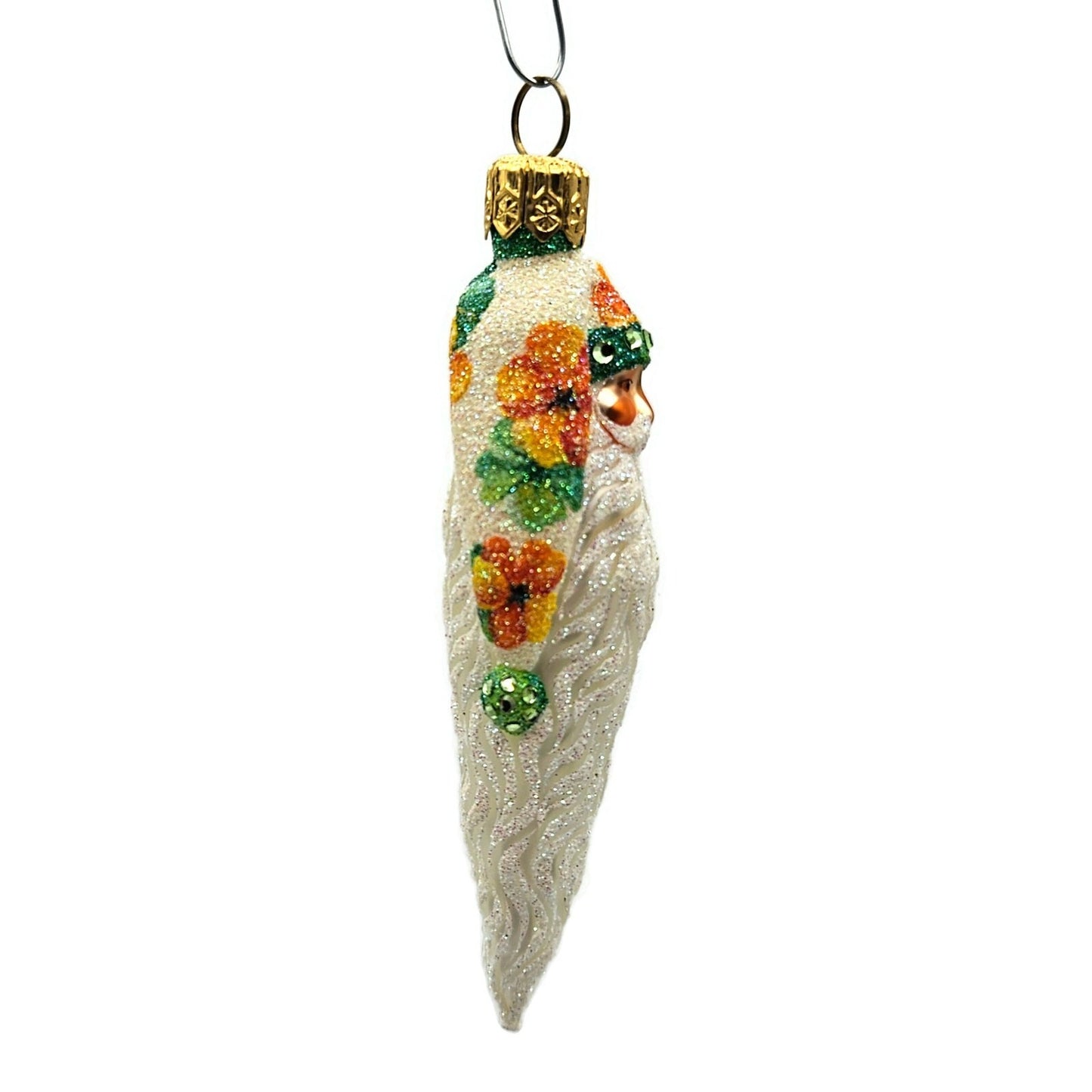 Patricia Breen Stocking Cap Santa Head Nasturtium Spring Christmas Tree Ornament