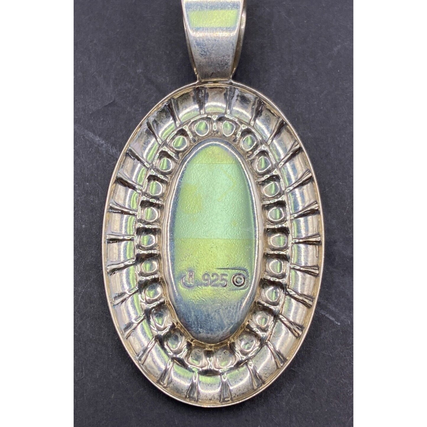 Carolyn Pollack Pendant Turquoise Blue Gemstone Oval Shaped 925 Sterling Silver