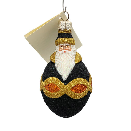 Patricia Breen Miniature Faberge Santa Black Orange Halloween Christmas Ornament