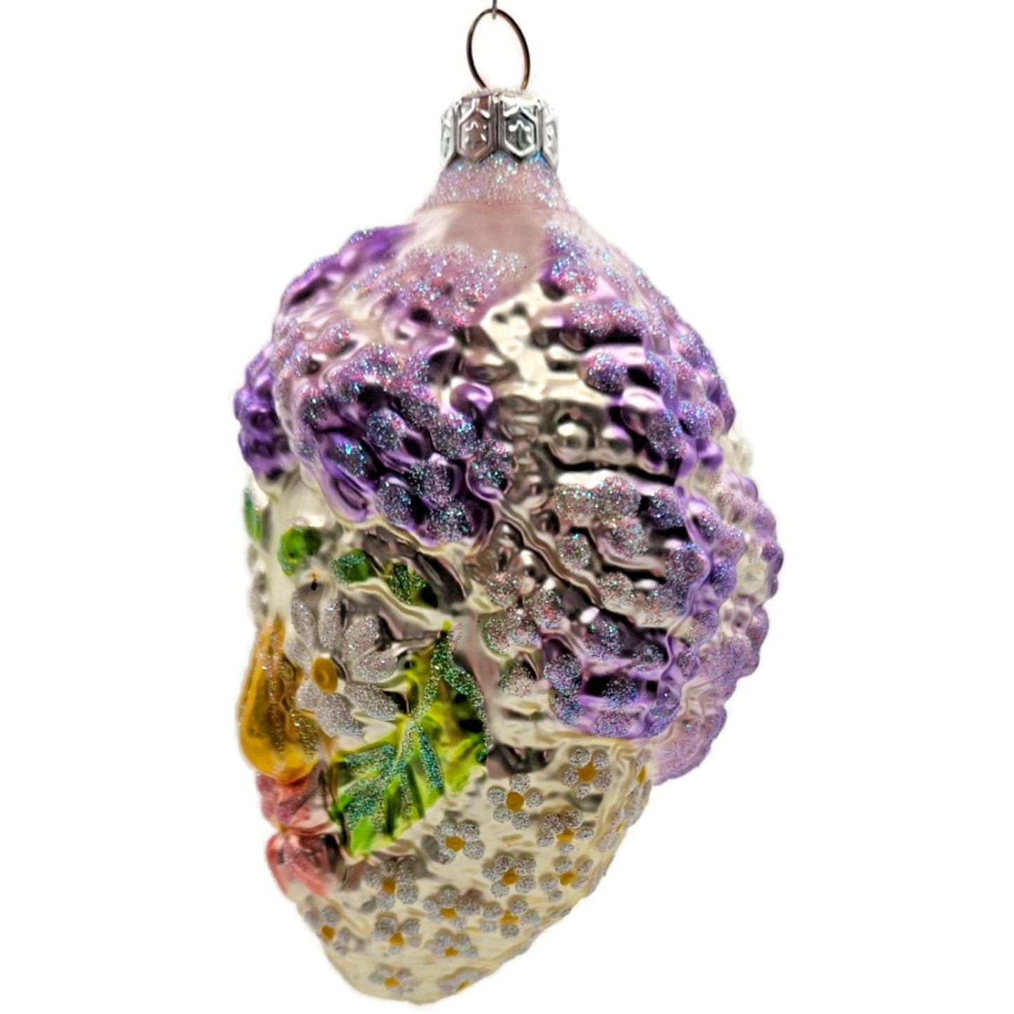 Patricia Breen Arcimbaldi Santa Purple White Flowers Spring Christmas Ornament