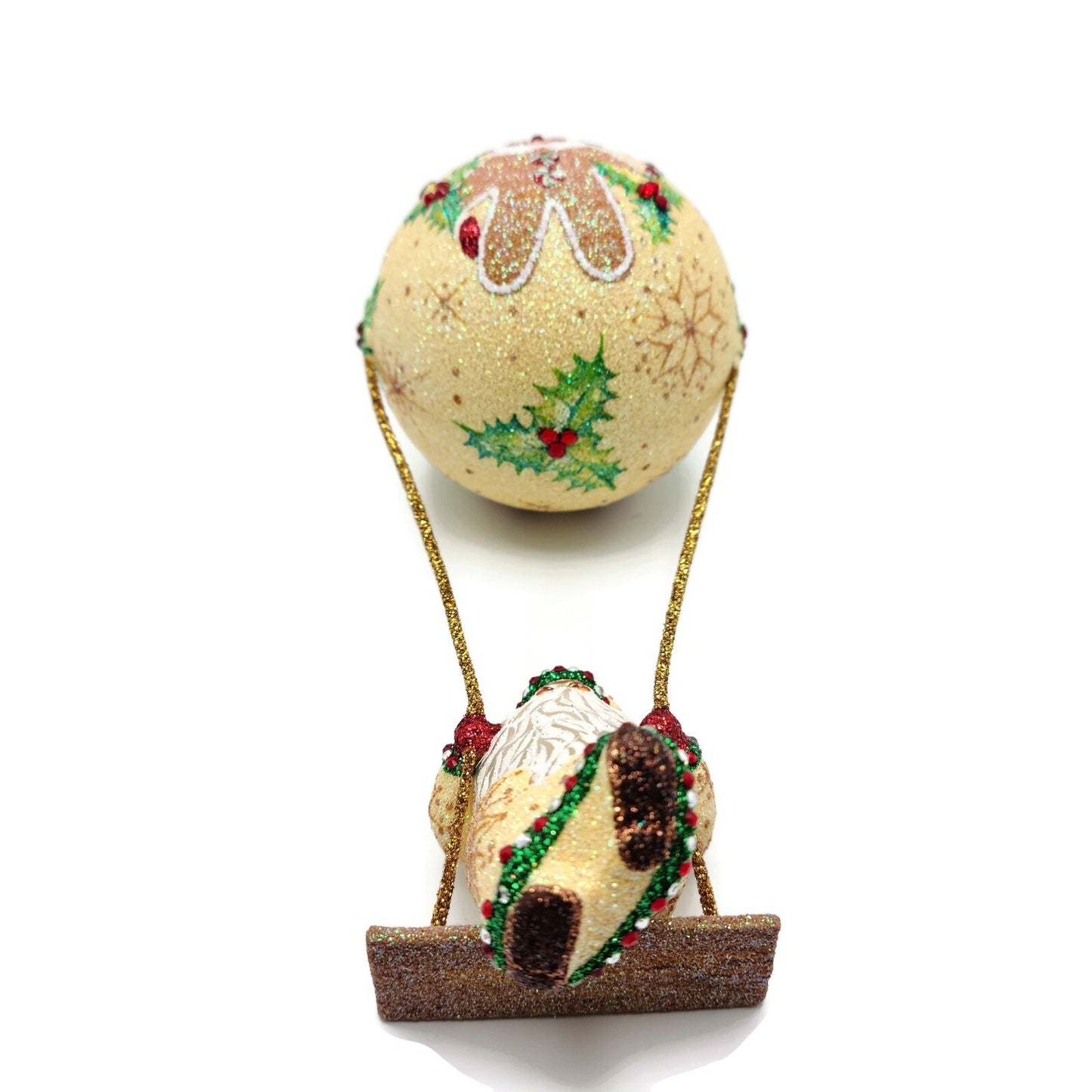 Patricia Breen Swing Time Gingerbread Santa Claus Candy Christmas Tree Ornament