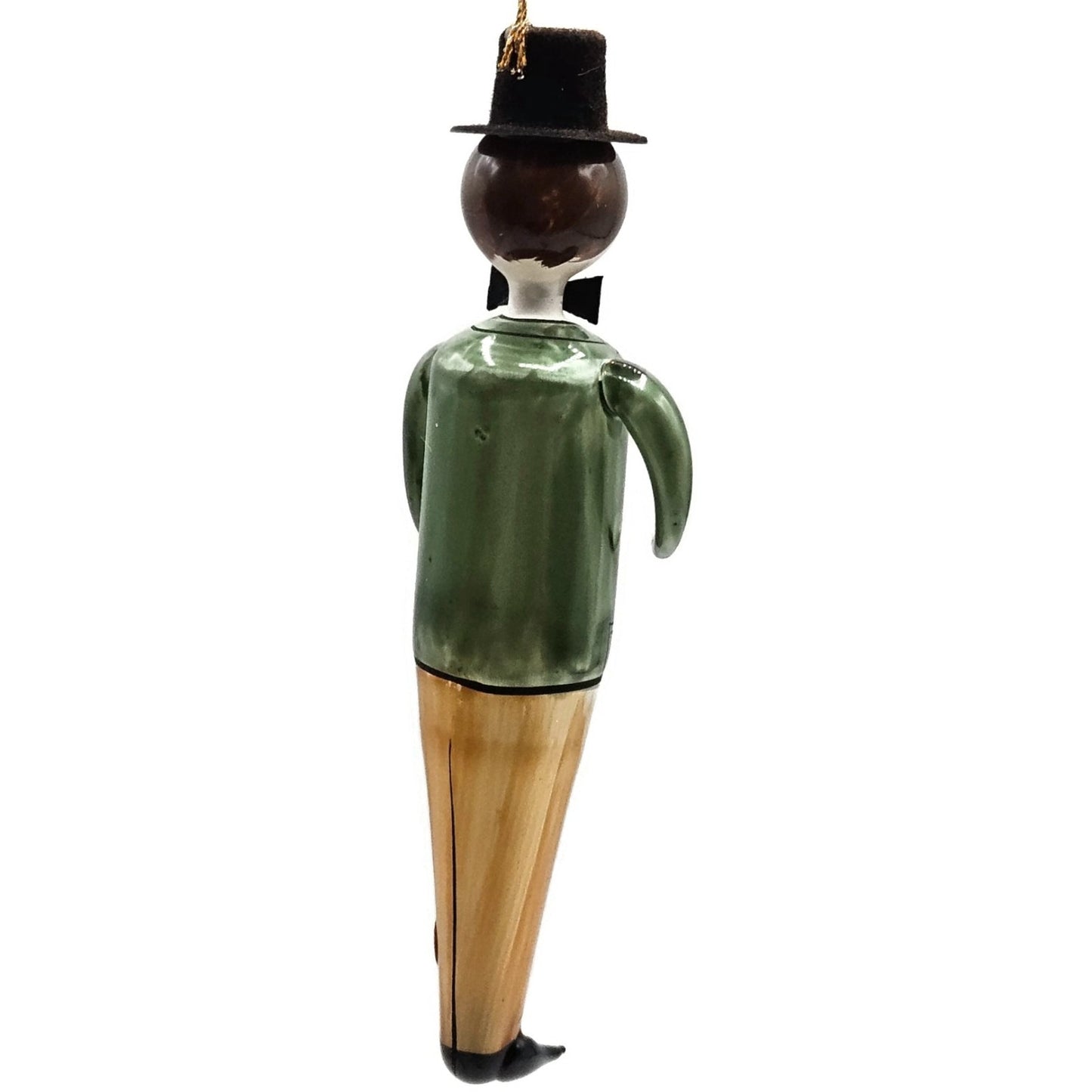 Sofferia De Carlini Man in Green Coat Top Hat Italian Christmas Tree Ornament