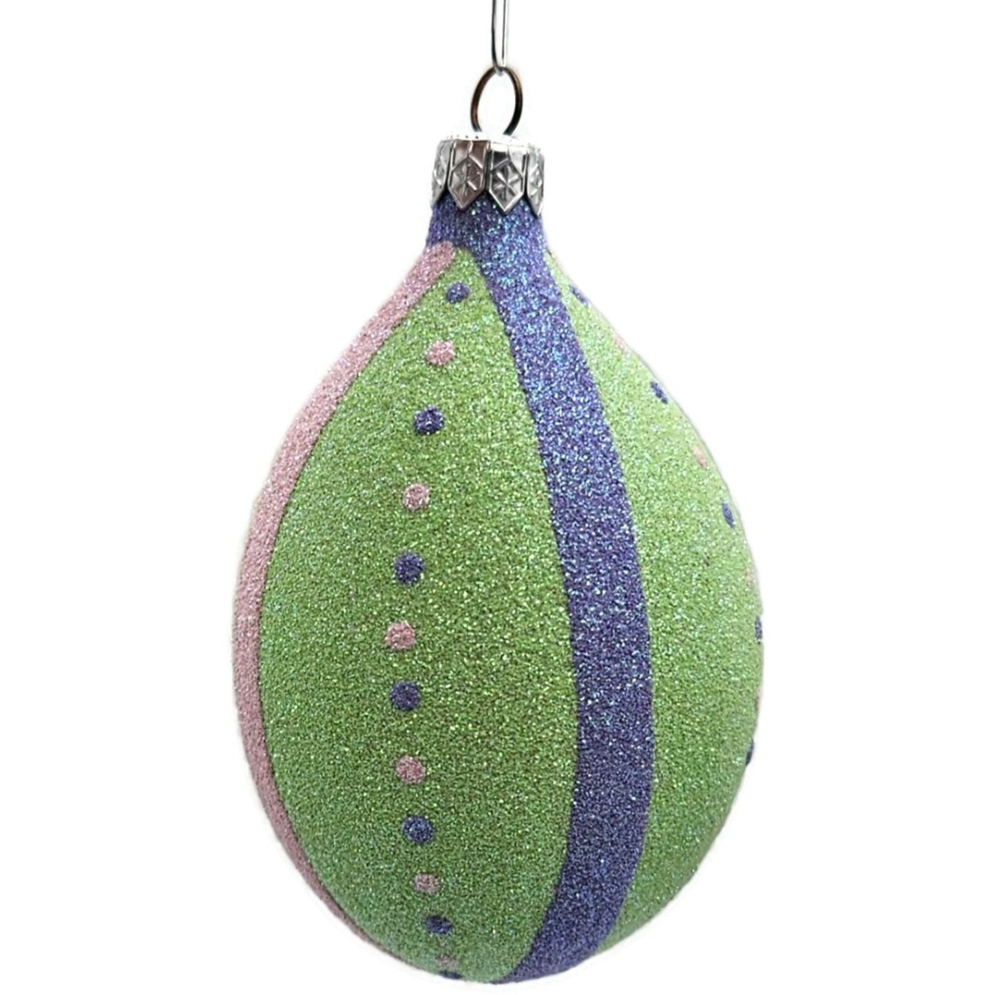 Patricia Breen Easter Egg Green Thin Stripe Easter Christmas Tree Ornament