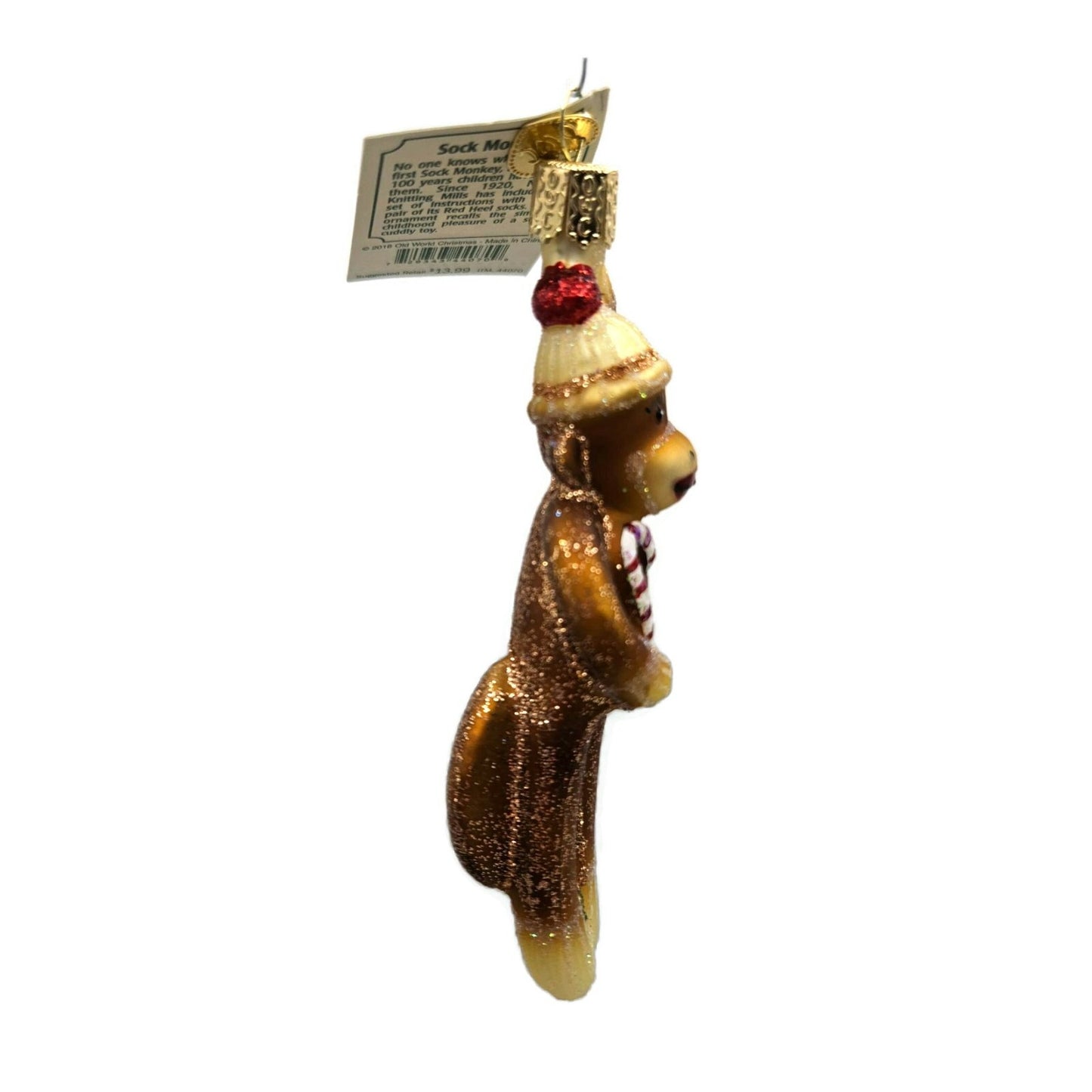 Sock Monkey Old World Christmas Good Luck Charm Holiday Tree OWC Ornament
