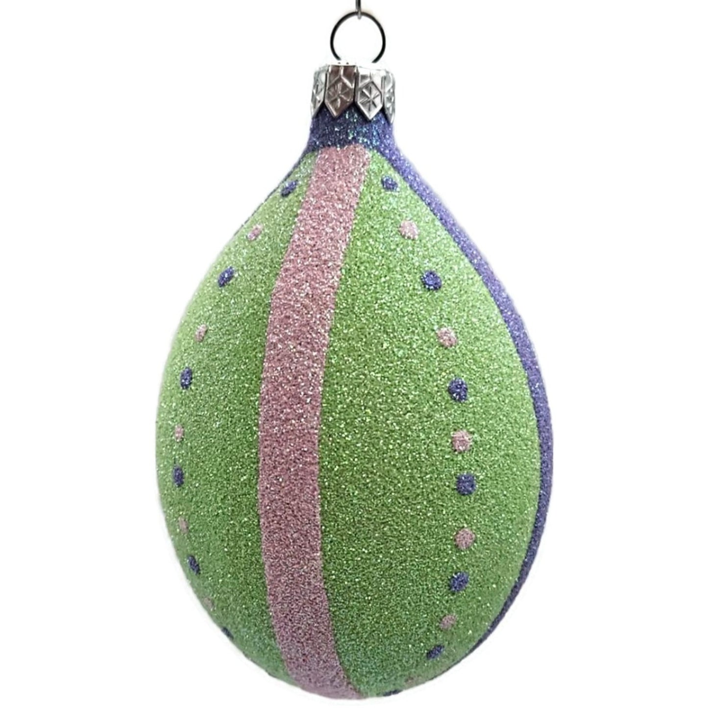 Patricia Breen Easter Egg Green Thin Stripe Easter Christmas Tree Ornament