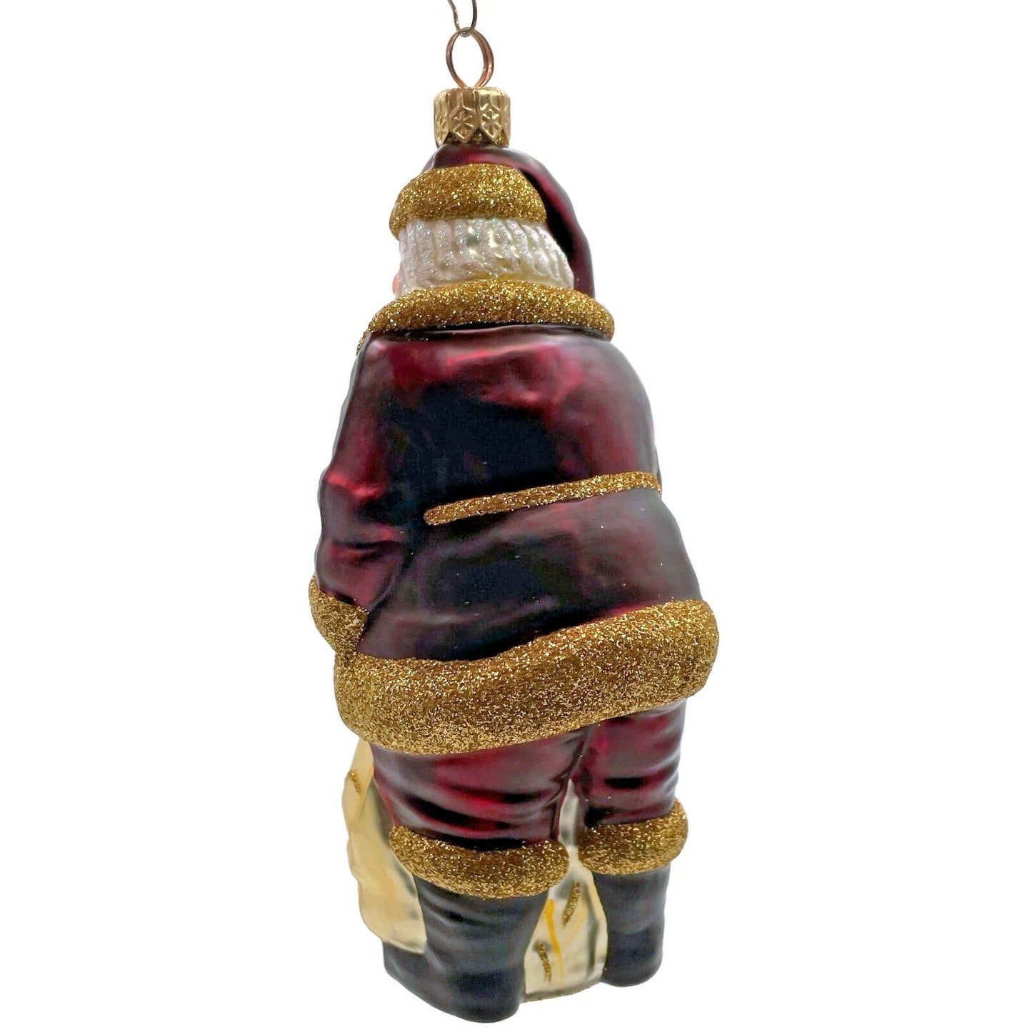 Patricia Breen Santa Claus Bordeaux Gold Holly Presents Christmas Tree Ornament