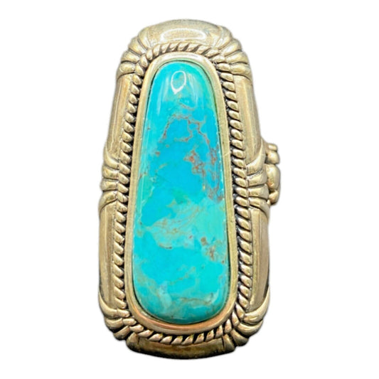 AAJ Ring Native American Blue Turquoise Gemstone 925 Sterling Silver Thailand 8